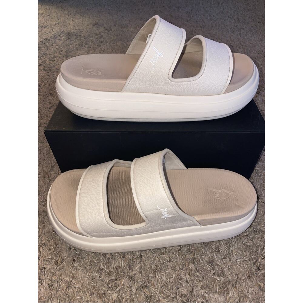 Reef Women’s Cushion Sierra 2 Bar Platform Slide Sandals Beige Size 9
